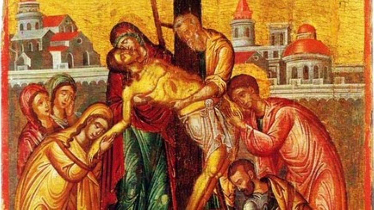 Η εικόνα της αποκαθήλωσης του Ιησού στη βυζαντινή τέχνη.