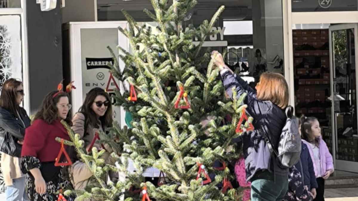 Ναύπλιο: Στολίστηκαν τα δέντρα στην οδό Άργους